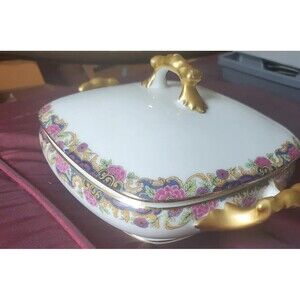 Jean Pouyat Limoges China Soup Terrine With Lid Vintage Antique